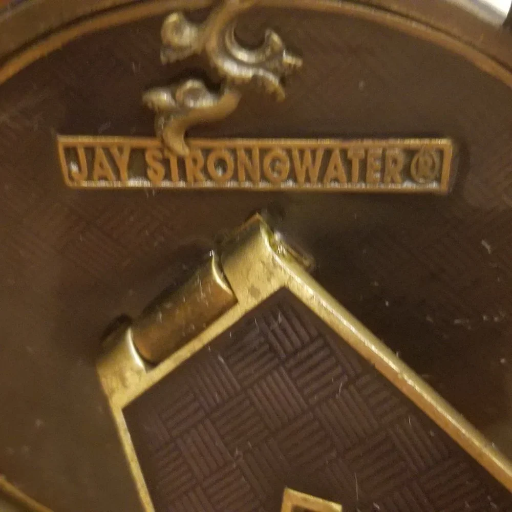 RARE JAY STRONGWATER CHINOISERIE DECO TAO FRETWORK CABOCHON STONE ENAMEL FRAME